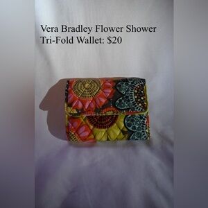 Vera Bradley Flower Shower Tri-Fold Wallet